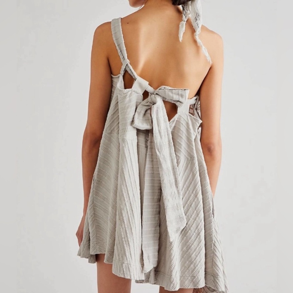 Free People FP Beach Shay Convertible Mini Dress Where Several Ways Grey Size M